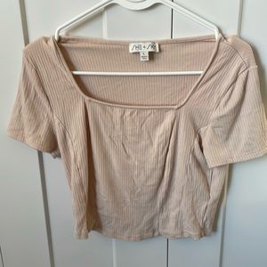 Cream crop top from She + Sky